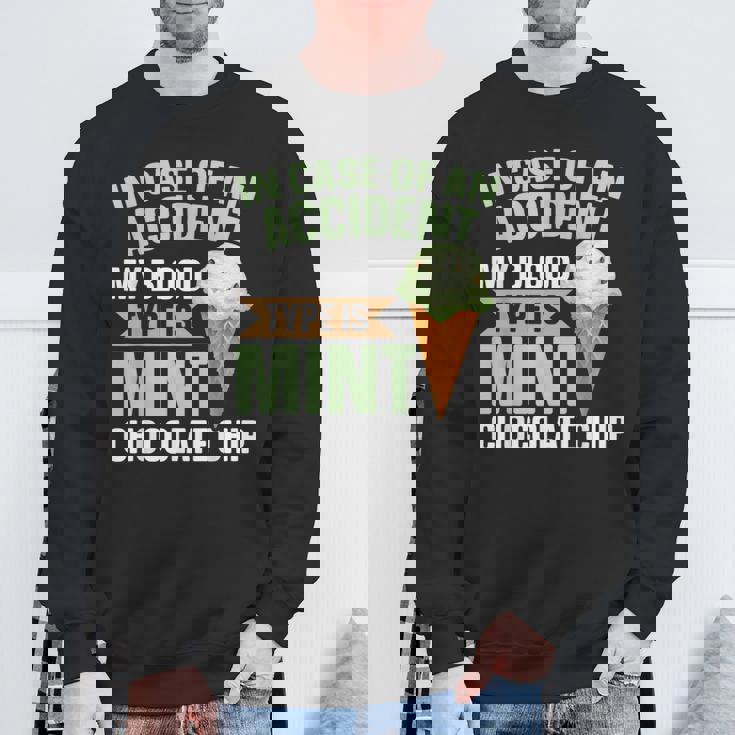 ミントチョコチップフレーバー ワッフルコーン ミントアイスクリーム スウェットシャツ 高齢者への贈り物