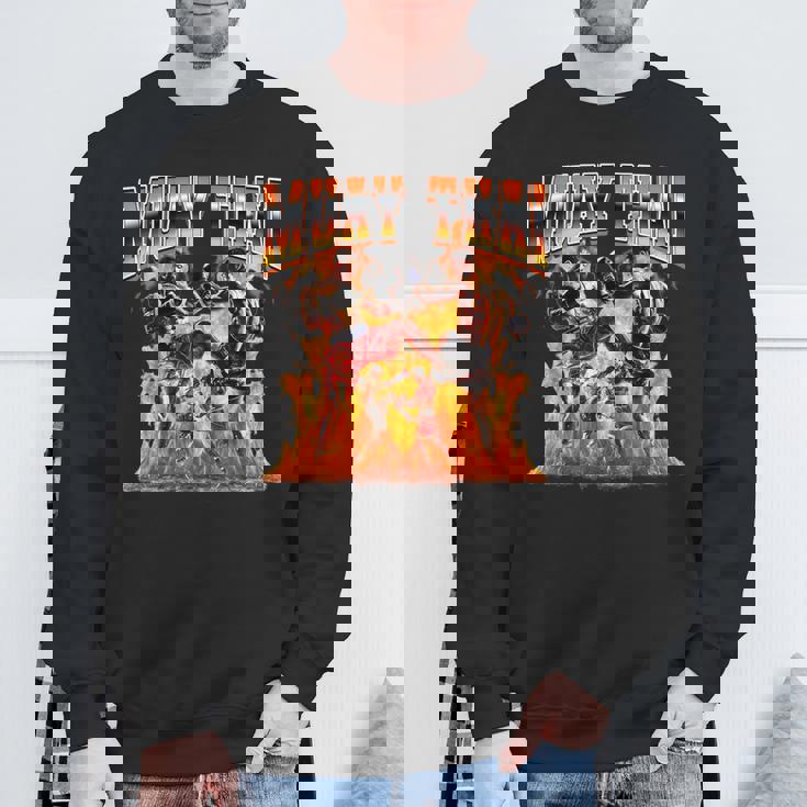 ムエタイタイボクシングフレーム90年代ブーツレッグスタイル スウェットシャツ 高齢者への贈り物