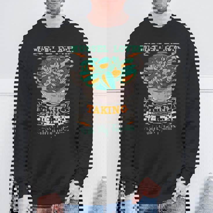 ムール貝 シーフード 貝 料理 グルメ 料理用 スウェットシャツ 高齢者への贈り物