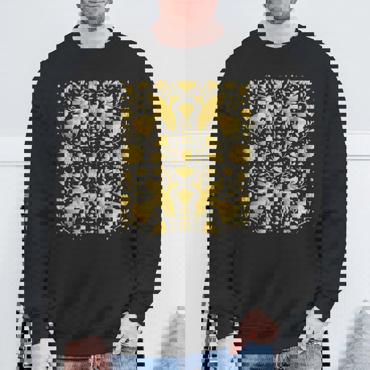 メキシカンテナンゴスのメキシカンゴールド刺繍プリント。 スウェットシャツ 高齢者への贈り物