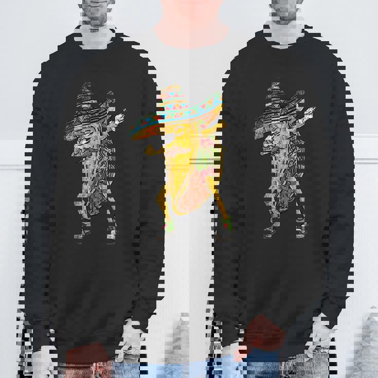 メキシコのタコスをダビングする Cinco De Mayoビンテージ スウェットシャツ 高齢者への贈り物