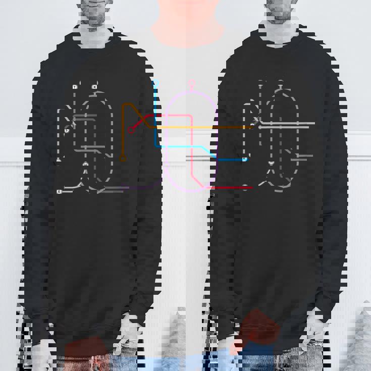 メトロ 名古屋 全線 線路図 列車 地下鉄 スウェットシャツ 高齢者への贈り物