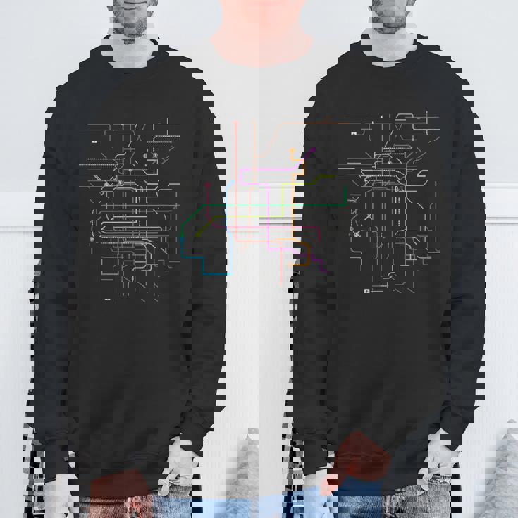 メトロ 大阪 全線 線路図 電車 地下鉄 スウェットシャツ 高齢者への贈り物