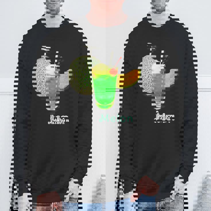 メロン 3 Melon メロンソーダ クリームソーダ カット 『デリシャス フルーツ』果物 リアル 面白い イラスト スウェットシャツ 高齢者への贈り物