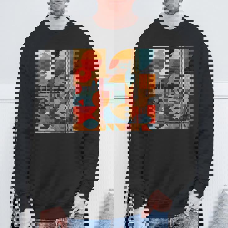 モダン 抽象 パターン ボーホー 抽象 幾何学 スウェットシャツ 高齢者への贈り物