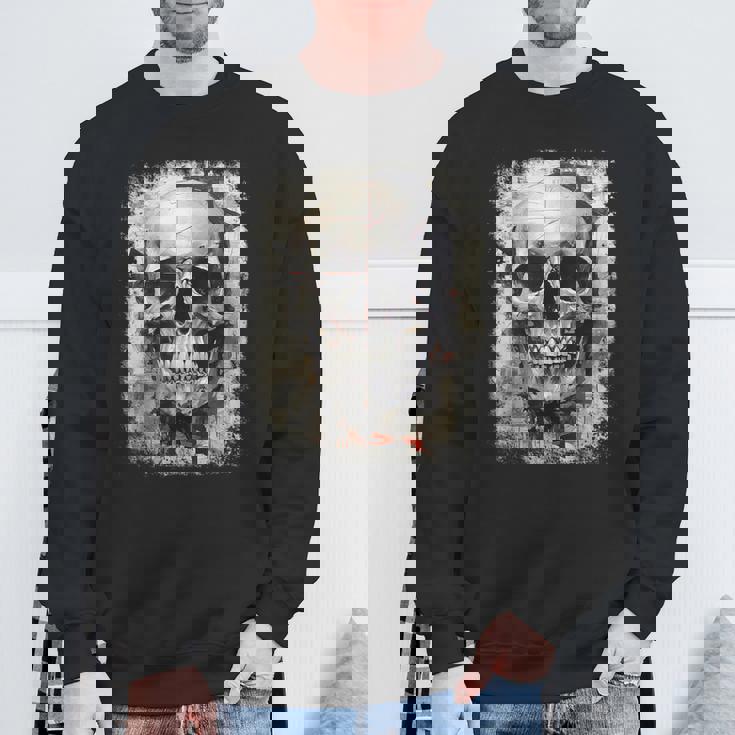 モダンなヒップホップ、レトロ、ヴィンテージ、エッジの効いた Y2k Hip Hop アーバン ストリートウェア、スカル スウェットシャツ 高齢者への贈り物