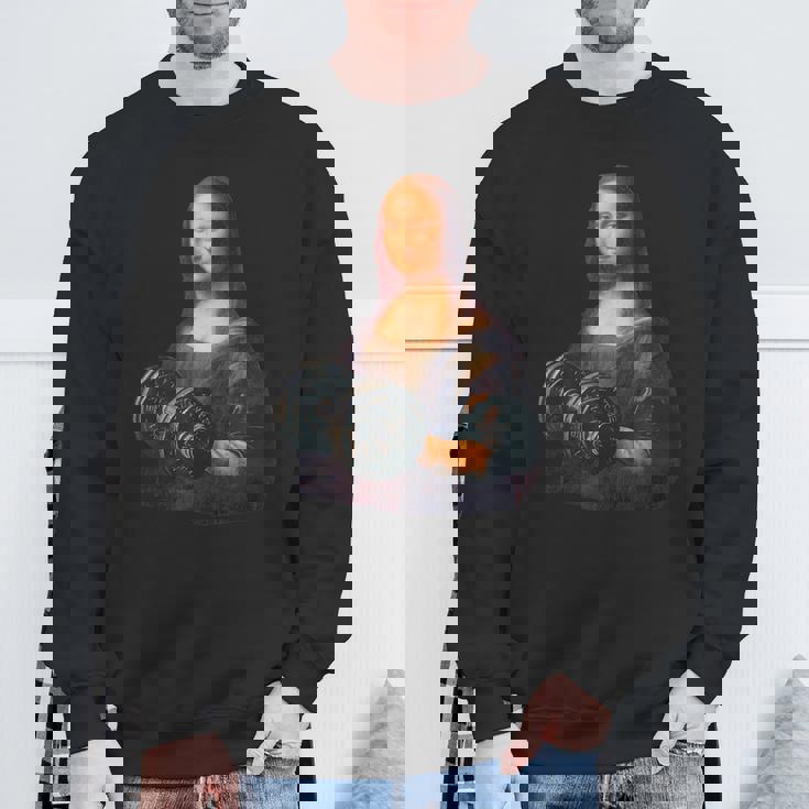 モナリザ 面白いtシャツ ジム 筋トレ ダイエット メンズ おもしろ 面白い 服 おもしろグッズ ネタ スウェットシャツ 高齢者への贈り物