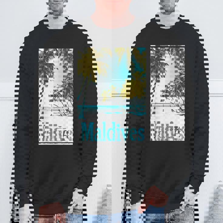 モルディブ島 ビーチ 熱帯風景 旅行 お土産 スウェットシャツ 高齢者への贈り物