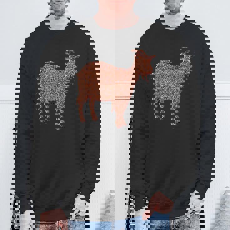 ヤギ動物コーヒー豆 スウェットシャツ 高齢者への贈り物