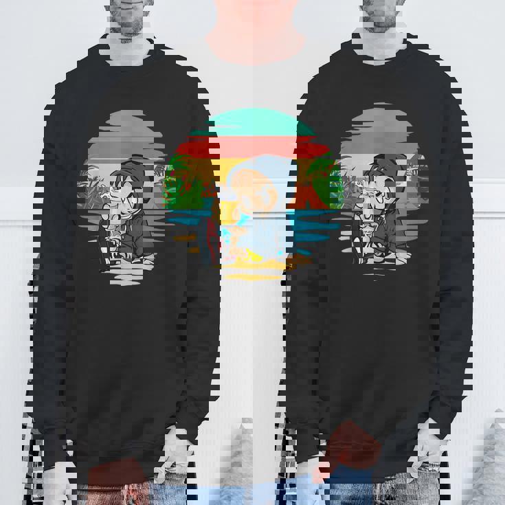 ヤシ、ビーチ、海、寒さ、太陽。 スウェットシャツ 高齢者への贈り物