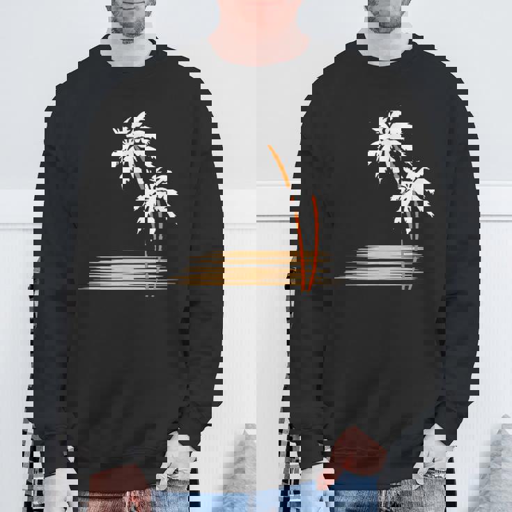 ヤシの木 夏 カラフル 胸 プリント ホリデー スウェットシャツ 高齢者への贈り物