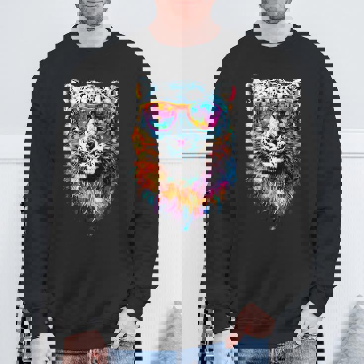 ユキヒョウ パンサー 大型ネコ科動物 ユキヒョウ スウェットシャツ 高齢者への贈り物