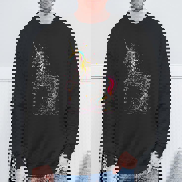 ユニコーン 虹 動物 モチーフ アートワーク ユニコーン スウェットシャツ 高齢者への贈り物