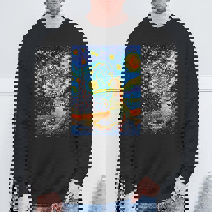 ユニコーン恋人のためのユニコーン恋人のスターリーナイトヴァンゴッホ スウェットシャツ 高齢者への贈り物