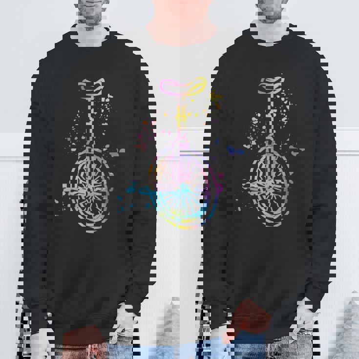 ユニサイクリスト 一輪車 ユニサイクリスト ユニサイクリスト カラースプラッシュ 一輪車 スウェットシャツ 高齢者への贈り物