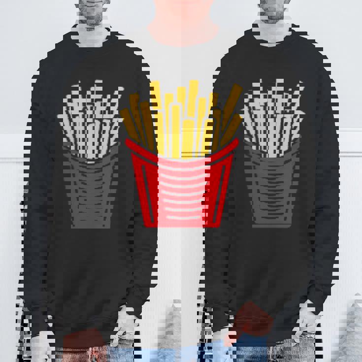 ユーモア 小さなミニマリスト シンプルなフライドポテト フライドポテト スウェットシャツ 高齢者への贈り物