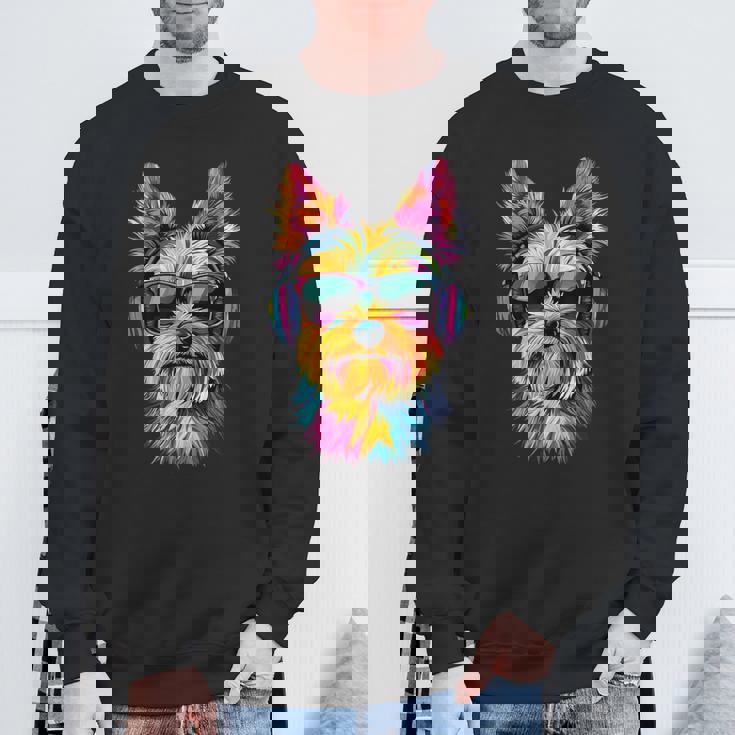 ヨークシャーテリア サングラス 愛犬家 スウィートヨーキー スウェットシャツ 高齢者への贈り物