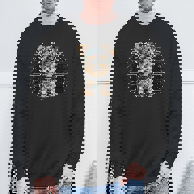 ヨークシャーテリア犬 ポップアート 誇り高きヨーキー 犬好き オーナー スウェットシャツ 高齢者への贈り物