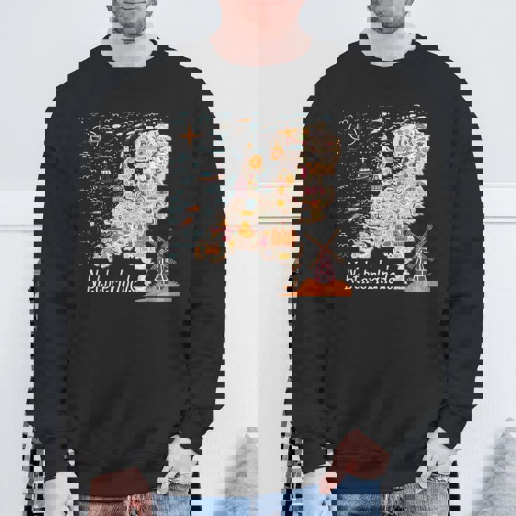 ヨーロッパ オランダ 地図 オランダ アムステルダム バケーション お土産 スウェットシャツ 高齢者への贈り物