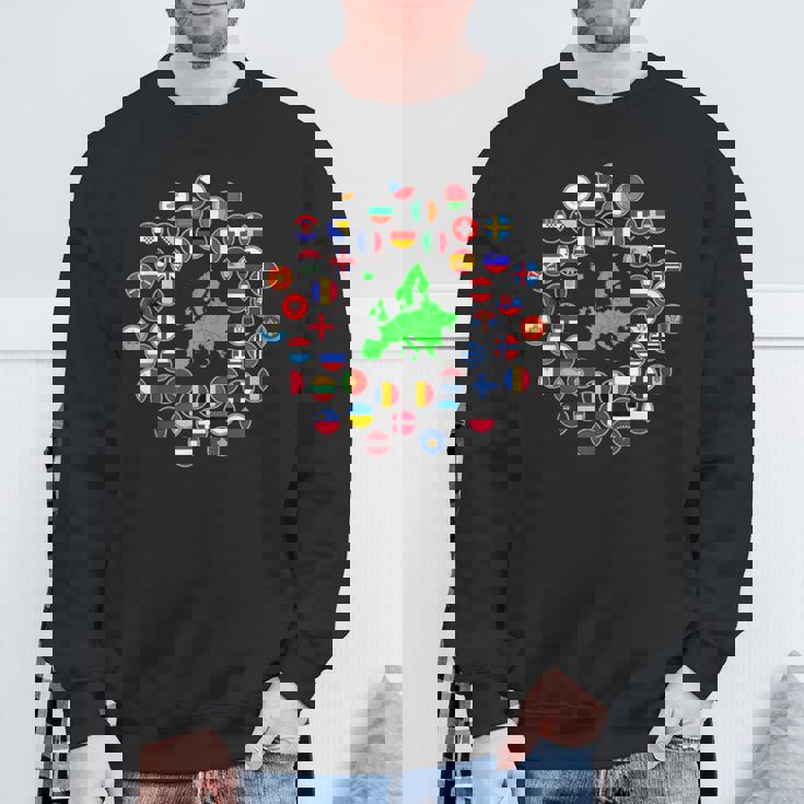 ヨーロッパ、ヨーロッパの旗、欧州連合の旗、ヨーロッパ地図。 スウェットシャツ 高齢者への贈り物