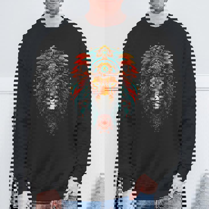 ライオン 動物 動物園 アート ライオン スウェットシャツ 高齢者への贈り物