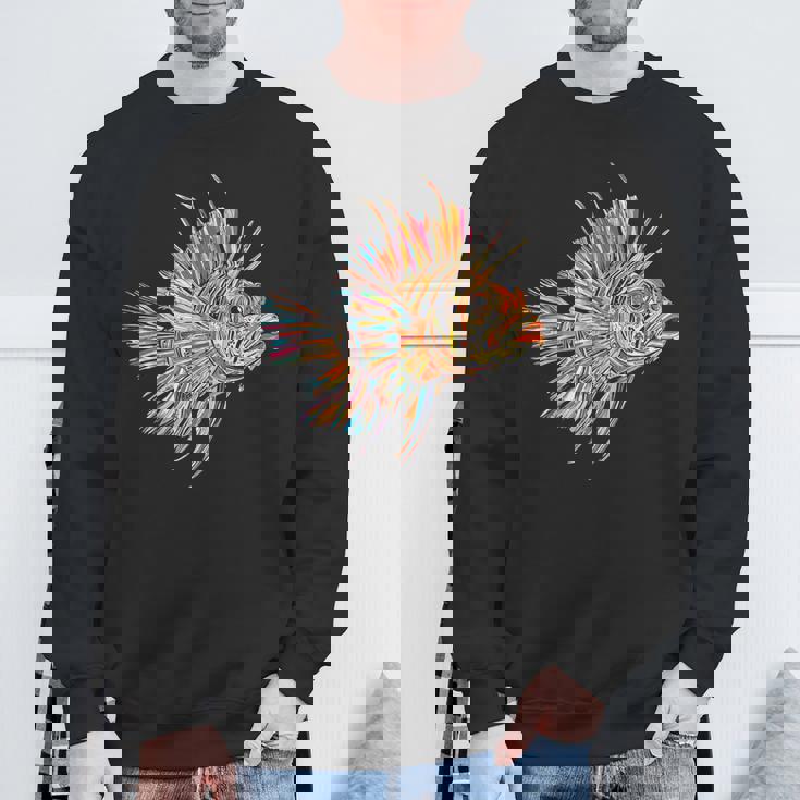 ライオンフィッシュ 動物 グラフィック アートワーク ライオンフィッシュ スウェットシャツ 高齢者への贈り物