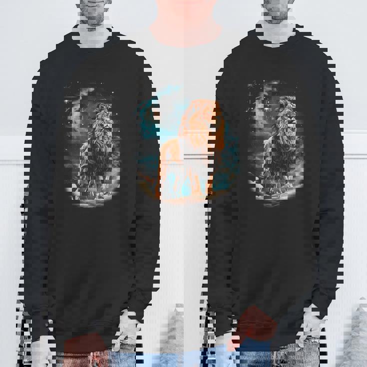 ライオン愛好家 カラフルな動物園の動物のライオン スウェットシャツ 高齢者への贈り物