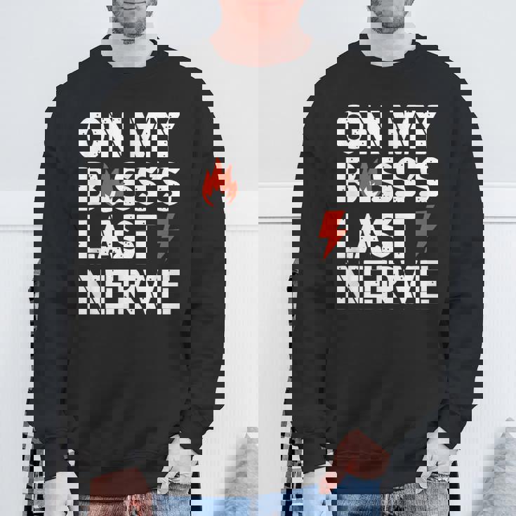 ライトニングボルトでボスの最後の神経質について スウェットシャツ 高齢者への贈り物