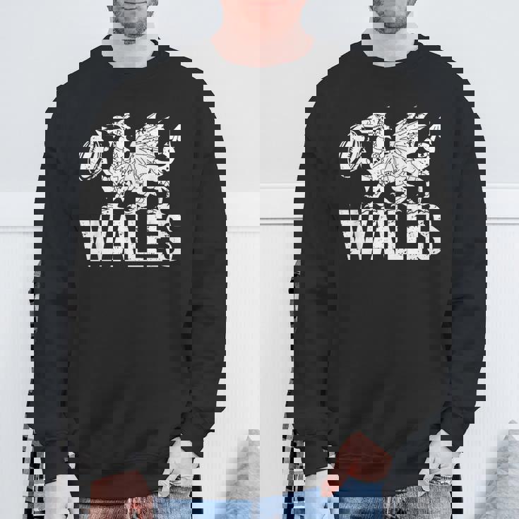 ラグビーボール ウェールズドラゴン メンズ レディース ボーイズ ガールズ ウェールズ スウェットシャツ 高齢者への贈り物