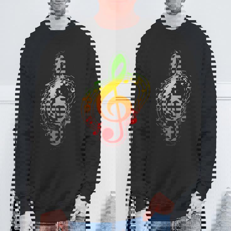 ラスタカラー音符、ジャマイカ風音楽、レゲエ スウェットシャツ 高齢者への贈り物