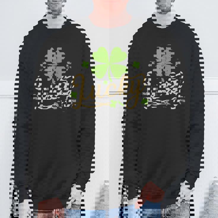 ラッキーシャムロック 四つ葉のクローバー 聖パトリックの日 スウェットシャツ 高齢者への贈り物