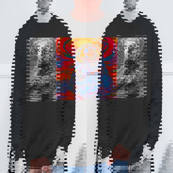 ラッコ カラフル グラフィック スウェットシャツ 高齢者への贈り物