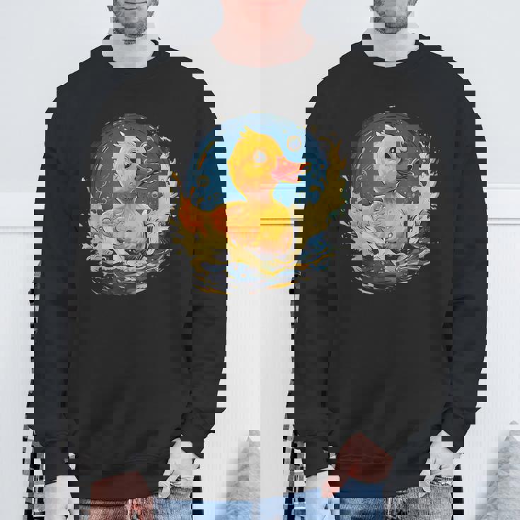 ラバーアヒル 水泳 お絵かき 水彩 ゴム ア スウェットシャツ 高齢者への贈り物