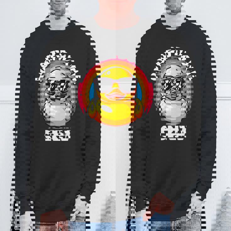 ラバーダッキークルーアイラブダックスラバーズファニーラバーダック スウェットシャツ 高齢者への贈り物