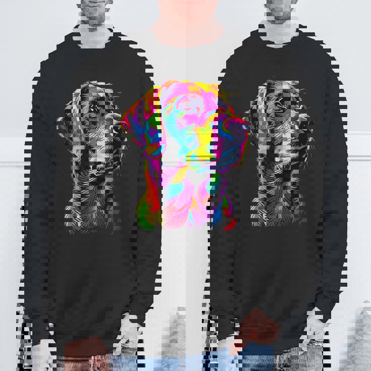 ラブラドールレトリバー カラフルカラー ポップアート グラフィック 犬 ラブラドール スウェットシャツ 高齢者への贈り物