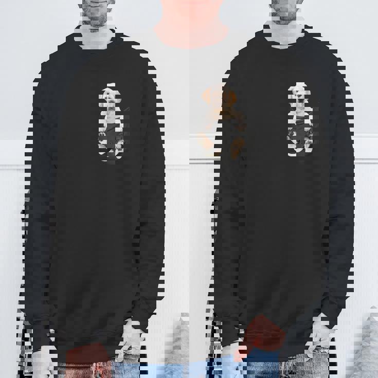 ラブラドール愛好家のためのポケットに入った面白いラブラドールレトリーバー スウェットシャツ 高齢者への贈り物