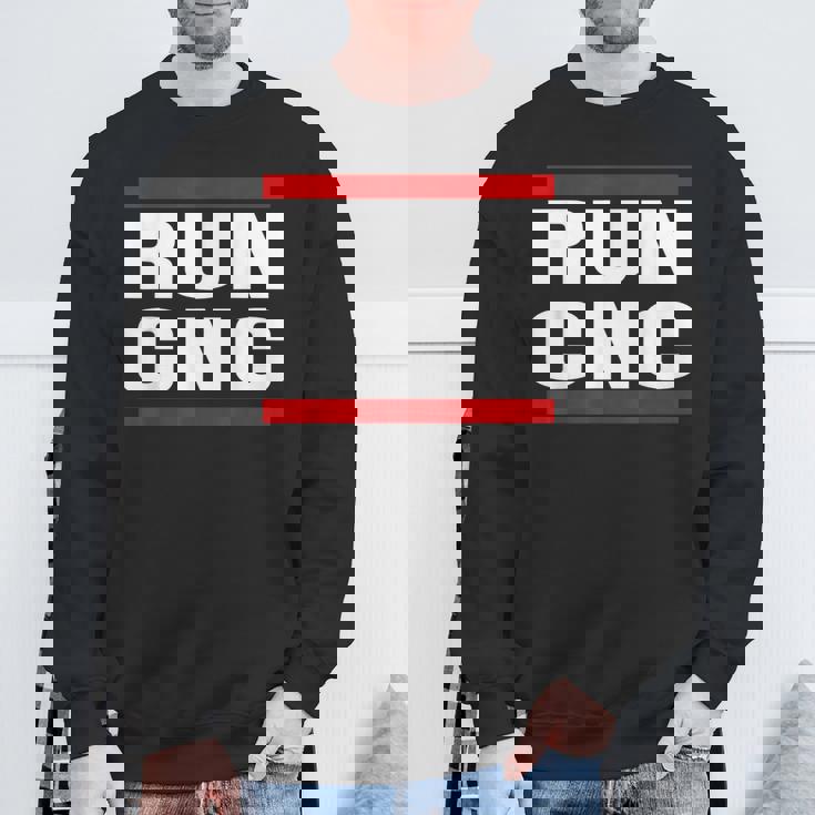 ラン Cnc マシニング メカニック Cnc フライスカッター プログラマー スウェットシャツ 高齢者への贈り物