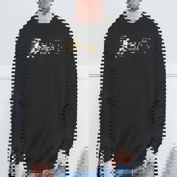 ランニングビールマン ユーモア ランニング 面白いギフトアイデア スウェットシャツ 高齢者への贈り物