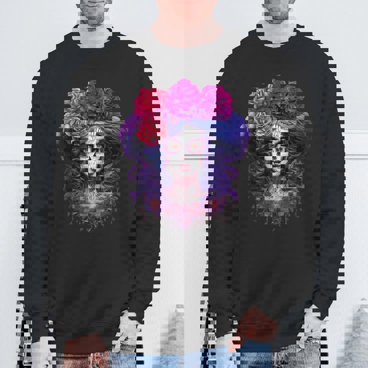 ラ・カトリーナ、ディア・デ・ロス・ムエルトス メキシコの死者の日 スウェットシャツ 高齢者への贈り物