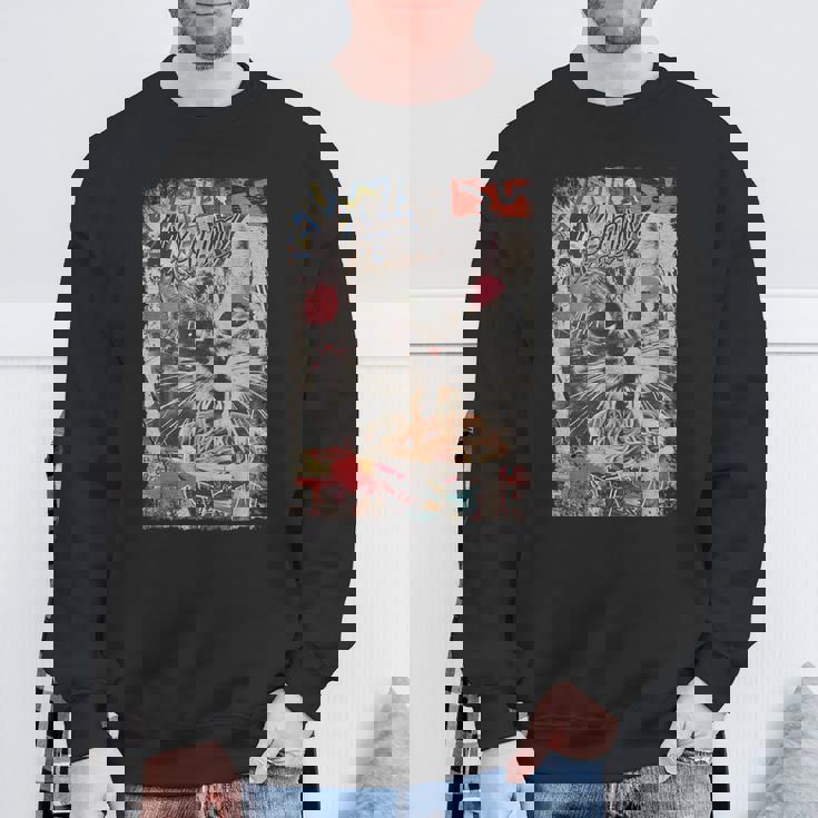 ラーメンヌードル 猫 ヴィンテージ 日本 Hip Hopヒップホップ かわいい オタク レトロ 猫 マンガ アニメ スウェットシャツ 高齢者への贈り物