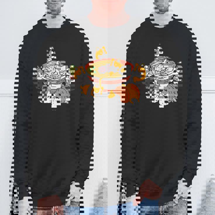 ラーメン寿司ウェルシュ・コーギー・ペンブローク犬 スウェットシャツ 高齢者への贈り物