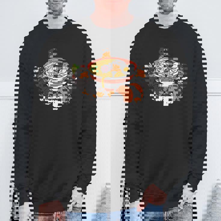 ラーメン寿司ダックスフント犬 スウェットシャツ 高齢者への贈り物