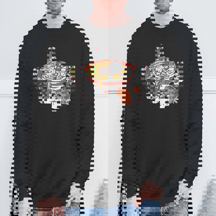 ラーメン寿司チンチラペット スウェットシャツ 高齢者への贈り物