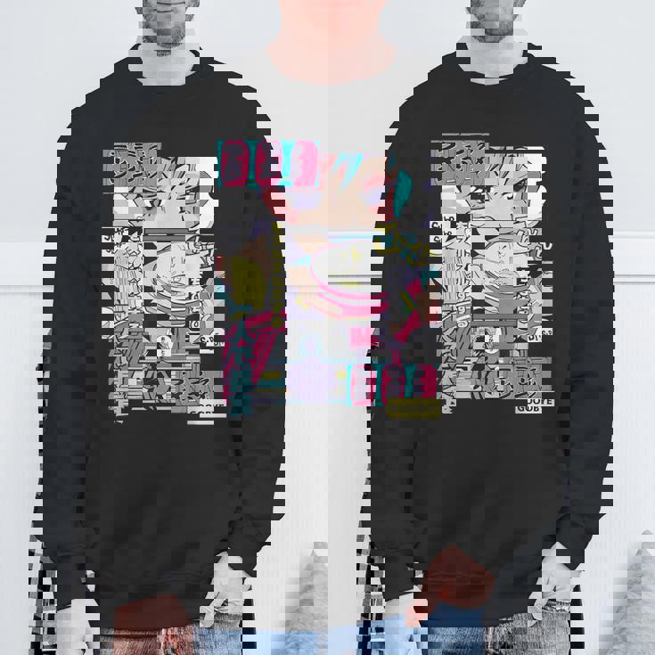 ラーメン屋日本のアニメ・マンガ・コミックパネルaporwave スウェットシャツ 高齢者への贈り物