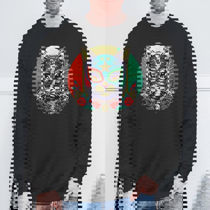 ルチャ リブレ クールキャットマスク ルチャドールマスク スウェットシャツ 高齢者への贈り物