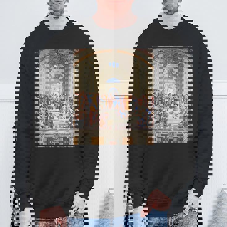 ルネッサンス名画 アテネの学校 スウェットシャツ 高齢者への贈り物