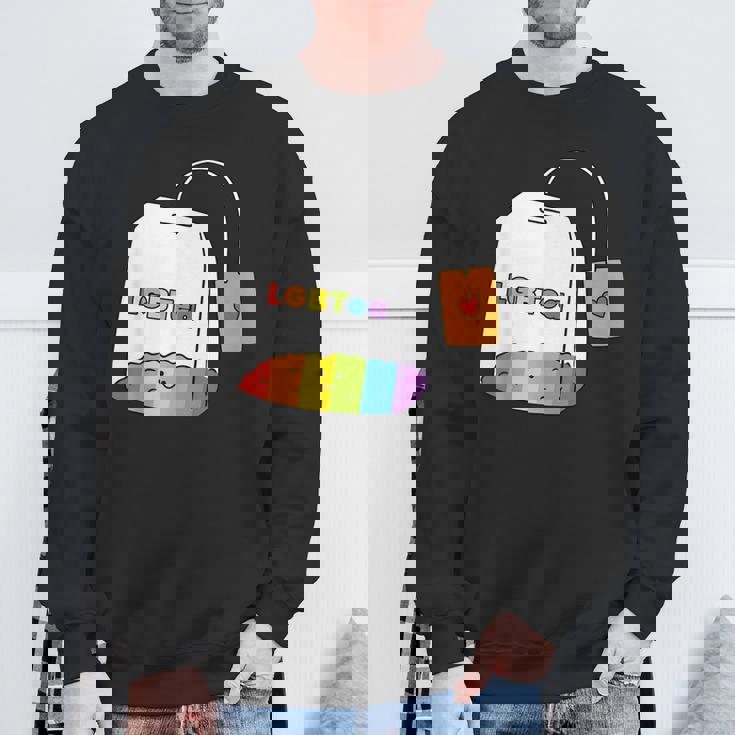 レインボーティーカップ Lgbtea Pride 愛らしいlgbtqプライド月間。 スウェットシャツ 高齢者への贈り物