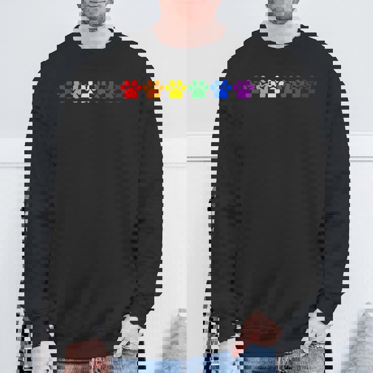 レインボー肉球 Lgbtq プライド ミニマル スウェットシャツ 高齢者への贈り物