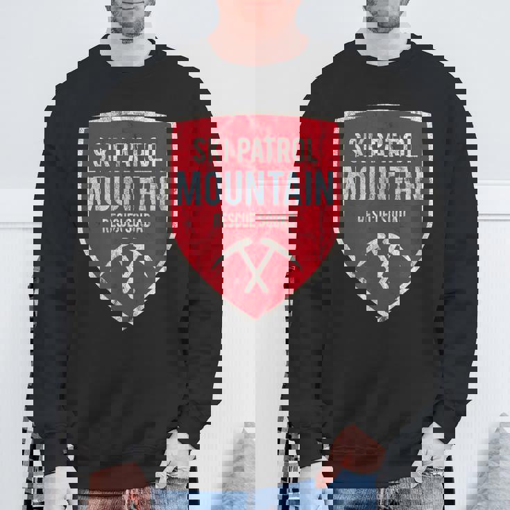 レスキュー隊スキーパトロールレトロスノーボードウィンターリゾート スウェットシャツ 高齢者への贈り物