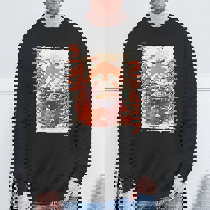 レッサーパンダ好きラーメン カワイイ猫 レッサーパンダラーメン スウェットシャツ 高齢者への贈り物